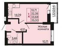 1-к. квартира, 33,7 м², 5/9 эт.