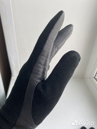 Перчатки кожа/замша новые 6-6,5р