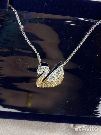 Swarovski кулон лебедь шампанское оригинал серебро