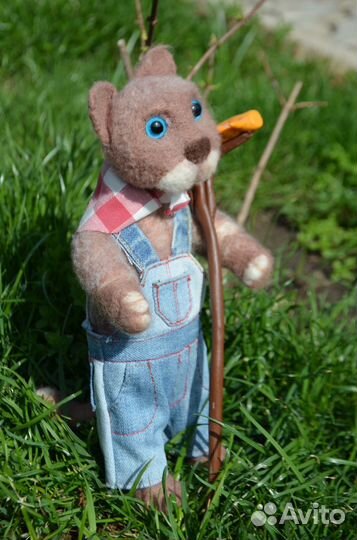 Игрушка из шерсти Кот Садовник, валяние, подарок