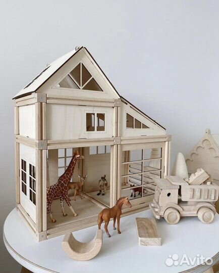 Домик кукольный деревянный магнитный конструктор