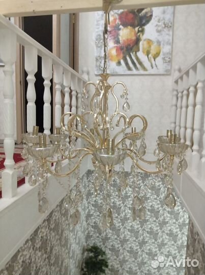 Люстры потолочные бу хрустальные