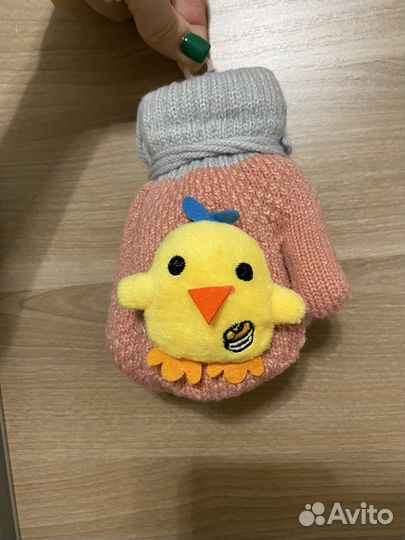 Варежки зимние детские вязаные теплые