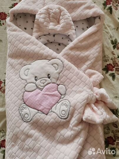 Конверт одеяло на выписку для девочки зимний