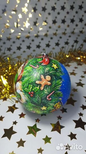 Ёлочный шар с росписью