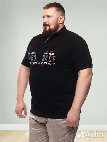 Polo для мужчин на пуговицах с (3XL-7XL)из хлопка