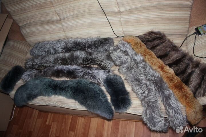 Воротники лиса чернобурка новая, комплект лиса ++