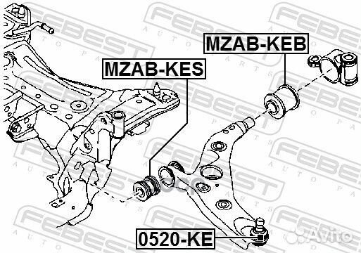 Сайлентблок переднего рычага передний mazda 6