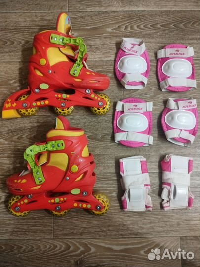 Роликовые коньки детские с защитой