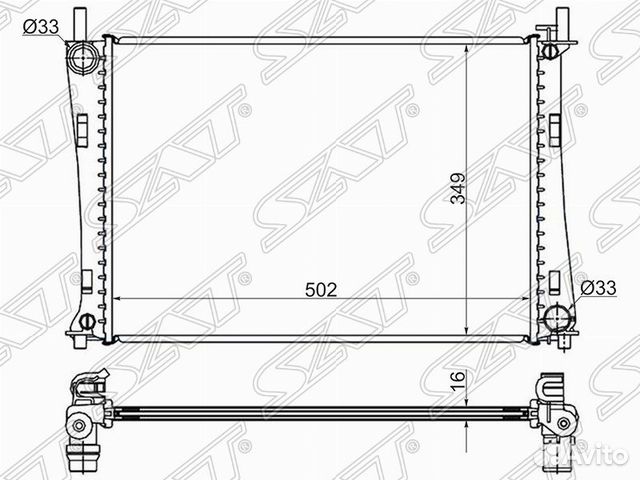 Радиатор охлаждения двигателя Ford Fusion