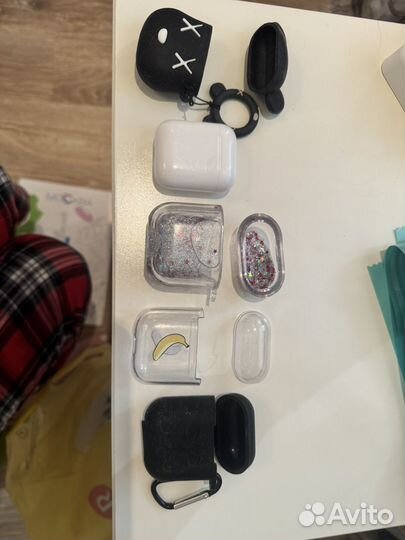 Наушники airpods 1 + чехлы