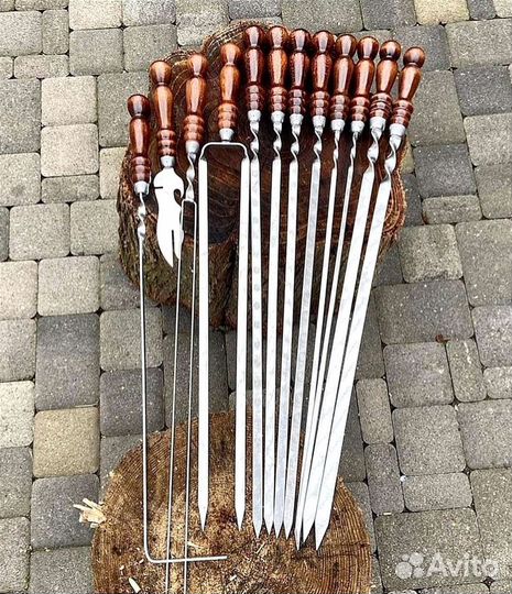 Шампура из нержавейки дер.ручка