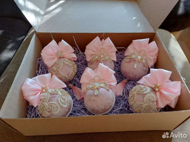 Ёлочные шары из бархата