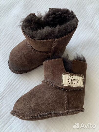 Ботинки натуральные для новорожденных