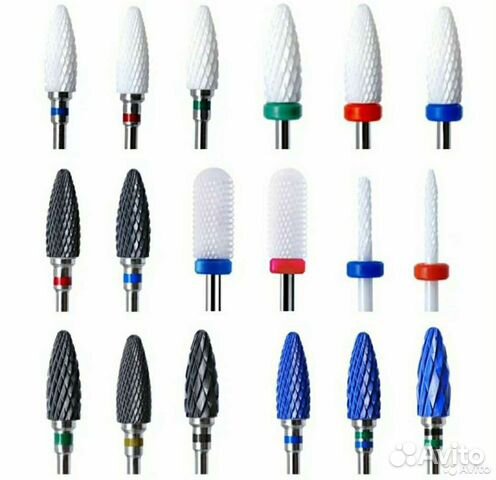 Различные керамические фрезы для маникюра