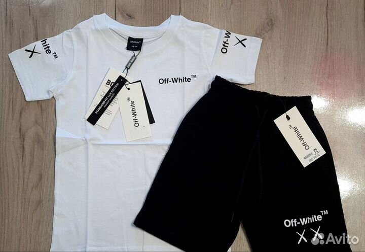 Костюм Off White 92, 122-128, 146 с шортами