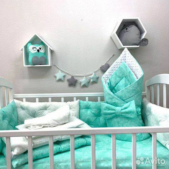 Мягкие бортики для детской кроватки