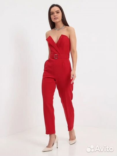 Комбинезон вечерний нарядный корсетный с поясом