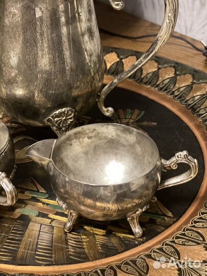 Чайник сливочник сахарница мельхиор