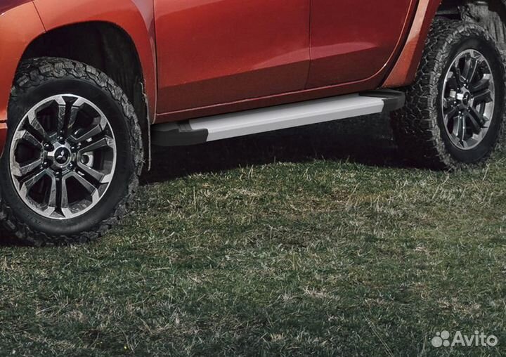 Пороги Подножки Mitsubishi L200 2006-15-19- Silver