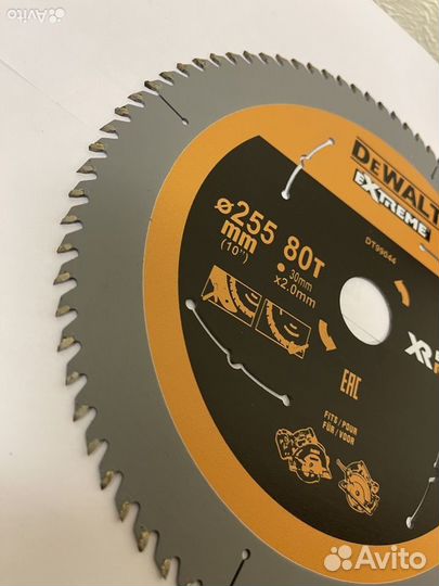 Диск пильный по дереву dewalt 255x30x80зуб extreme