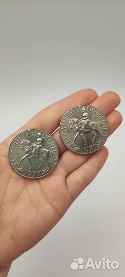 Монета 1 крона 1977Серебряный юбилей царствования