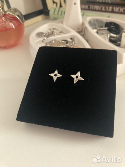 Серьги гвоздики, серебро