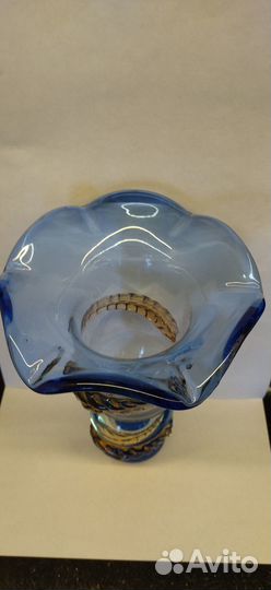Ваза цветное стекло винтаж. СССР