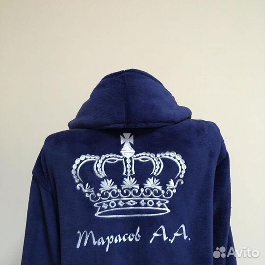 Плюшевый халат с именной вышивкой на заказ