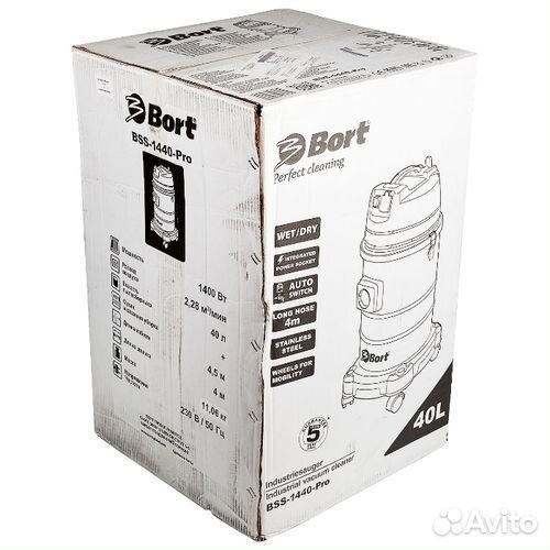 Пылесос строительный Bort BSS-1440-Pro 1400 Вт
