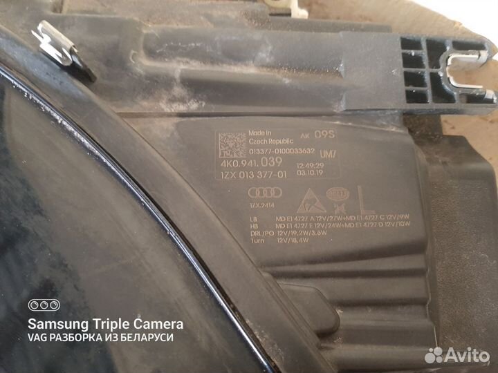 Фара левая audi A6 C8 2019