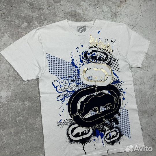 Ecko Unltd Big Central Logo Y2K Rap футболка