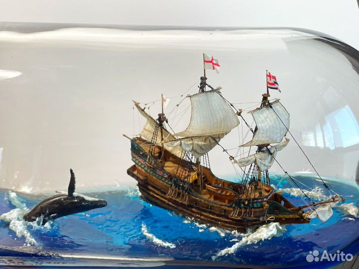 Корабль в бутылке галеон «Золотая Лань»