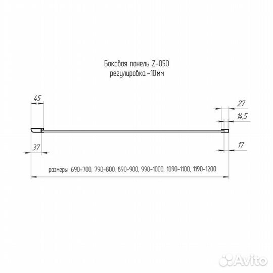 Душ. Стенка RGW 100cm Матовое-Сатинат 352205200-21