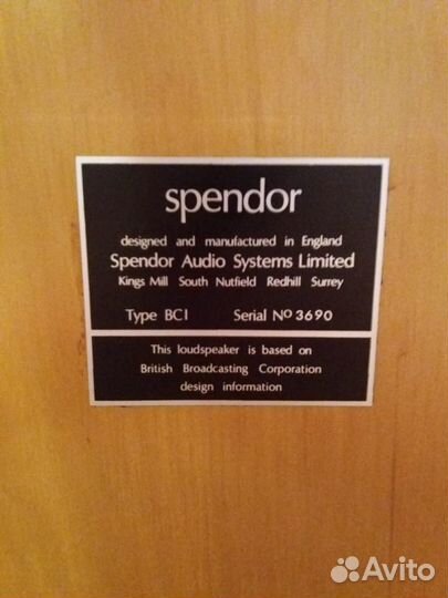 Акустические колонки Spendor BC1