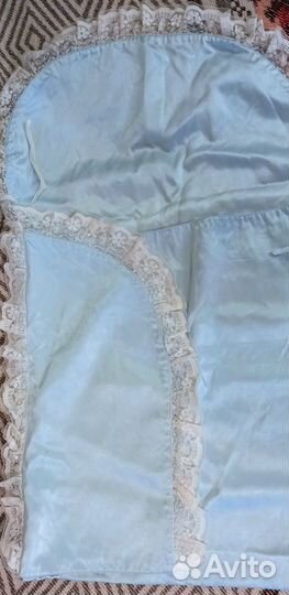 Атласный винтажный конверт для новорождёного