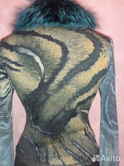 Шикарный кардиган Roberto Cavalli с мехом лисы