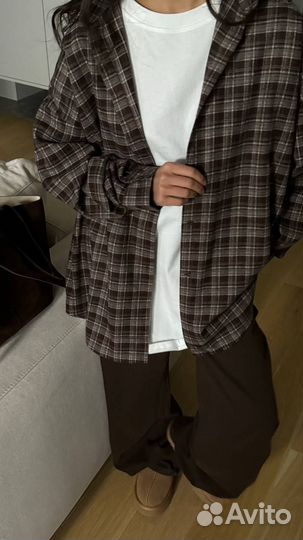 Рубашка в клетку женская оверсайз