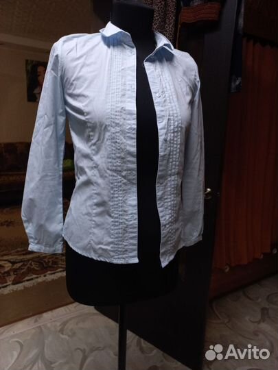 Голубая рубашка для девочки