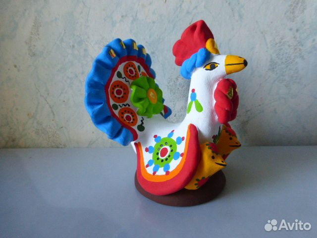 Дымковская игрушка.Курица с цыплятами