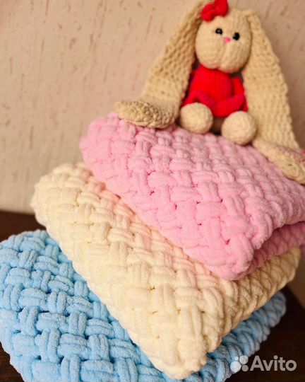 Плед детский вязаный ручная работа