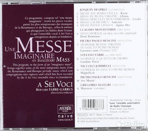 A Sei Voci - Une Messe imaginaire (1 CD)