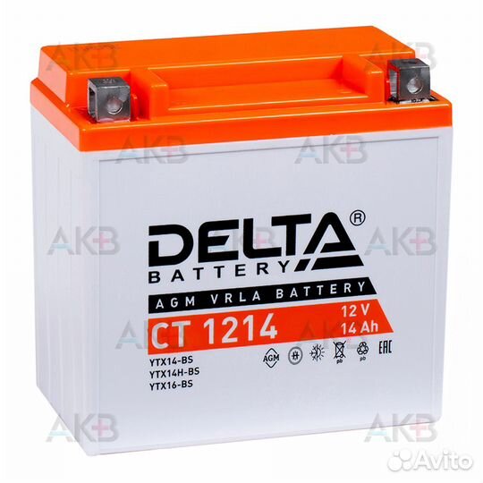 Аккумулятор для мотоцикла Delta CT 1214 14Ач 200А