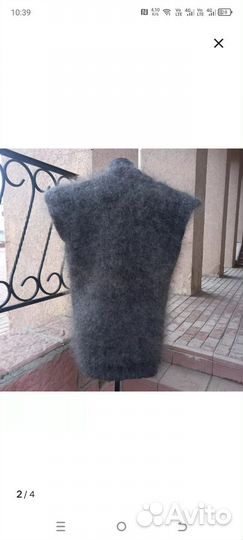 Вязаный свитер без рукавов 50-58 размер