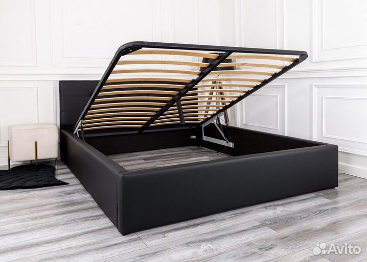 Кровать 180х200 с подъемным механизмом Роза черная