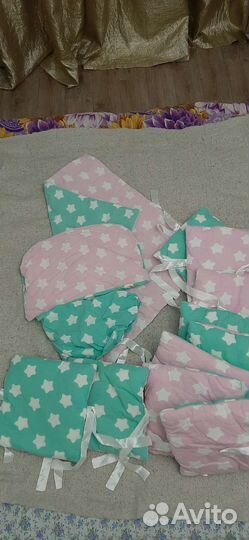 Бортики, Балдахин, комплект в кроватку, постельное