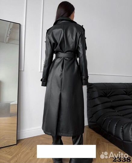 Кожаный тренч женский