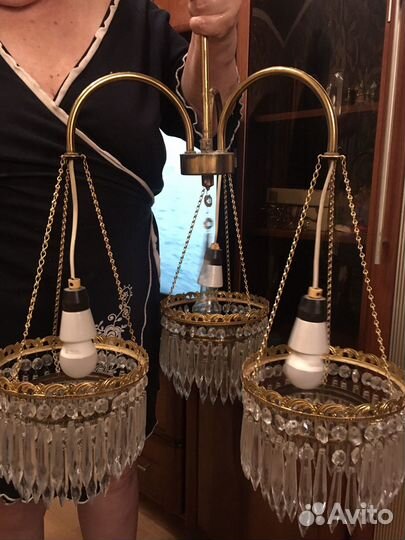 Люстра хрустальная Винтаж Чехословакия