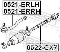 Наконечник рулевой правый mazda CX-7 ER 2006-2012