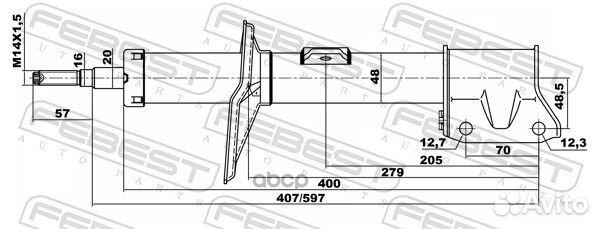 24661262F амортизатор передний Nissan Terrano